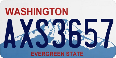 WA license plate AXS3657