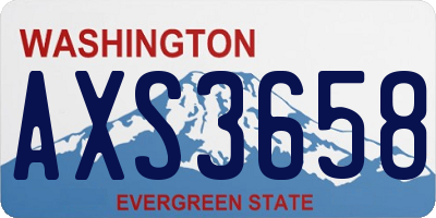 WA license plate AXS3658
