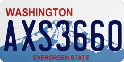 WA license plate AXS3660