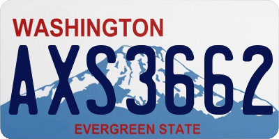 WA license plate AXS3662
