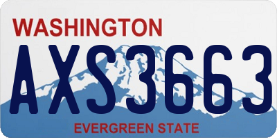 WA license plate AXS3663