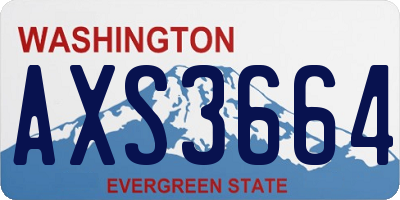 WA license plate AXS3664