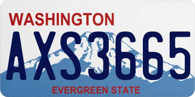 WA license plate AXS3665