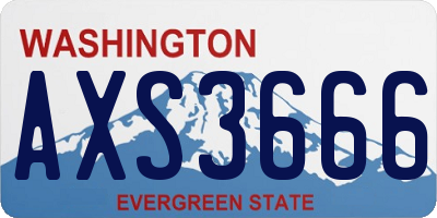 WA license plate AXS3666