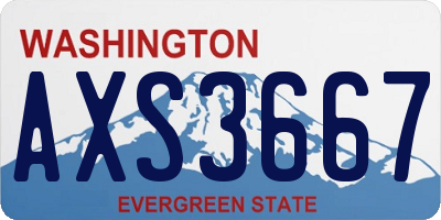 WA license plate AXS3667