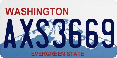 WA license plate AXS3669