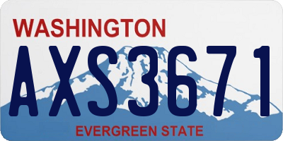 WA license plate AXS3671