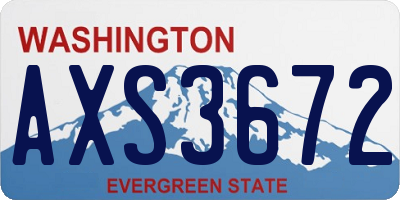 WA license plate AXS3672