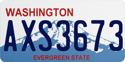WA license plate AXS3673