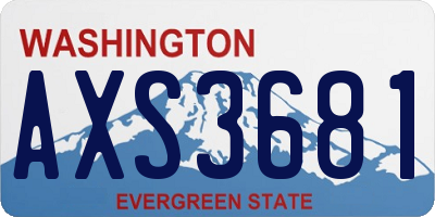 WA license plate AXS3681