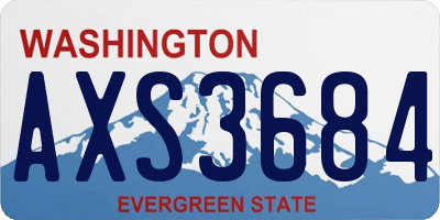 WA license plate AXS3684