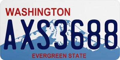 WA license plate AXS3688