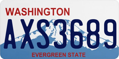 WA license plate AXS3689