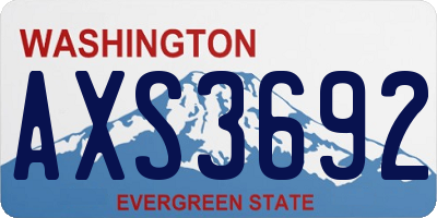 WA license plate AXS3692