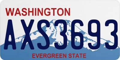 WA license plate AXS3693
