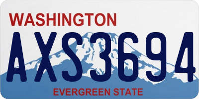 WA license plate AXS3694