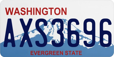 WA license plate AXS3696