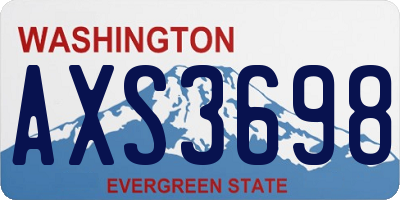 WA license plate AXS3698