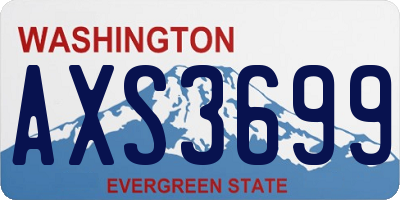WA license plate AXS3699