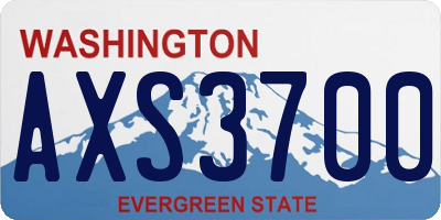 WA license plate AXS3700