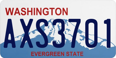 WA license plate AXS3701