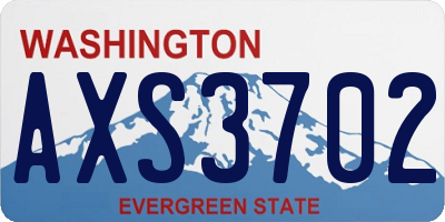 WA license plate AXS3702