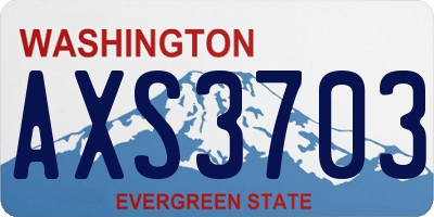 WA license plate AXS3703