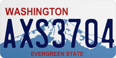 WA license plate AXS3704