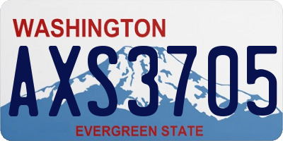 WA license plate AXS3705