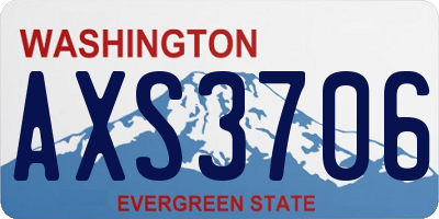 WA license plate AXS3706