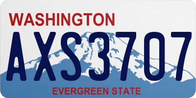 WA license plate AXS3707