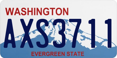 WA license plate AXS3711