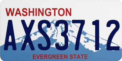 WA license plate AXS3712