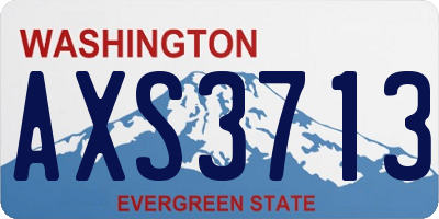 WA license plate AXS3713