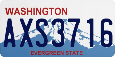 WA license plate AXS3716