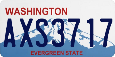 WA license plate AXS3717
