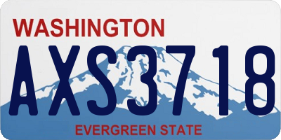 WA license plate AXS3718