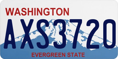 WA license plate AXS3720
