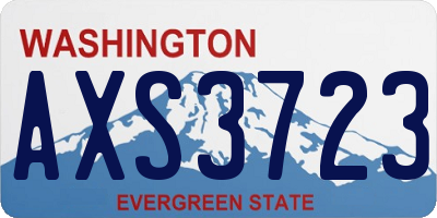 WA license plate AXS3723