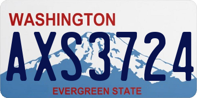 WA license plate AXS3724