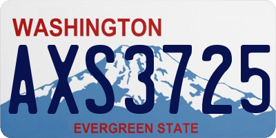 WA license plate AXS3725