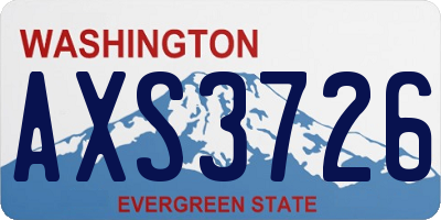 WA license plate AXS3726