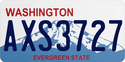 WA license plate AXS3727