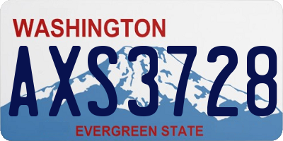 WA license plate AXS3728