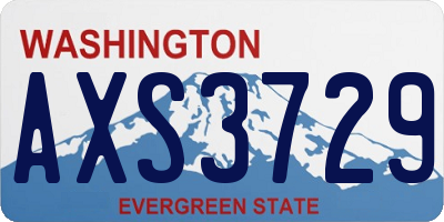 WA license plate AXS3729