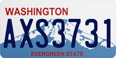 WA license plate AXS3731