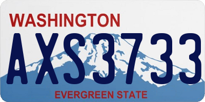 WA license plate AXS3733