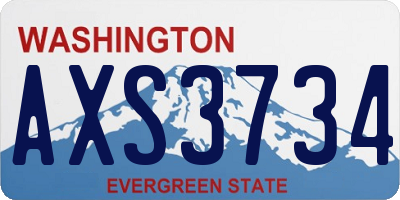WA license plate AXS3734