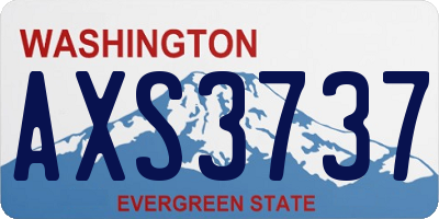 WA license plate AXS3737