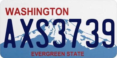 WA license plate AXS3739